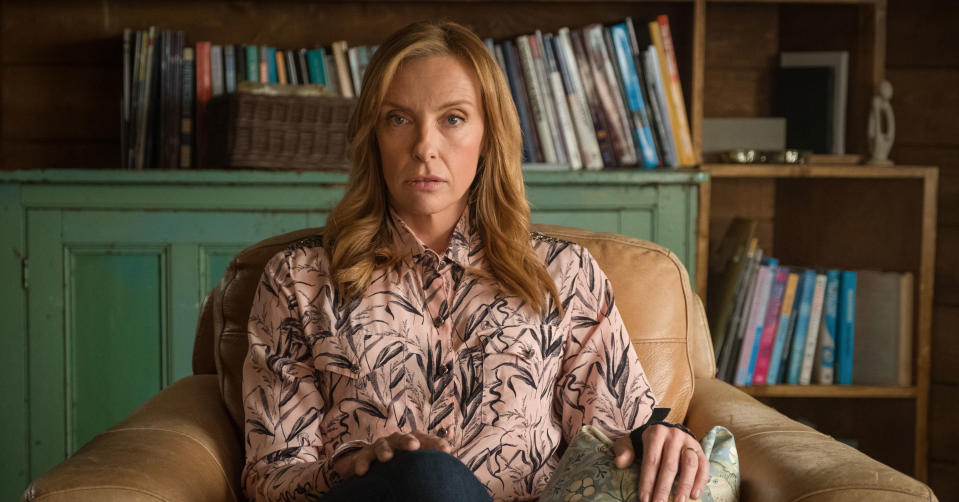 Toni Collette as Wanderlust's therapist Joy (BBC Pictures)