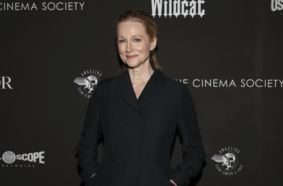 Laura Linney attends the premiere of "Wildcat", hosted by Dior and The Cinema Society, at the Angelika Film Center on Thursday, April 11, 2024, in New York. (Photo by CJ Rivera/Invision/AP)