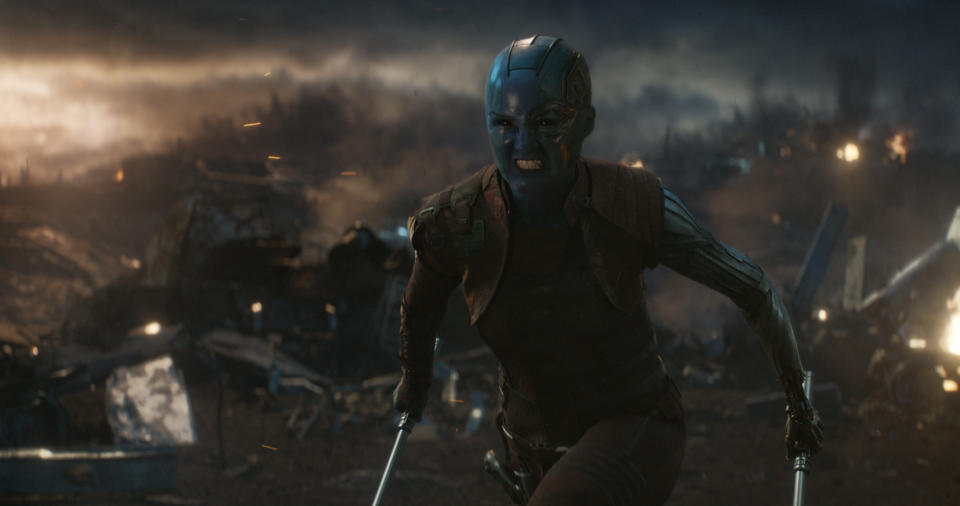 Still from 'Avengers: Endgame' featuring Nebula (Karen Gillan). | Film Frame—Marvel Studios 2019