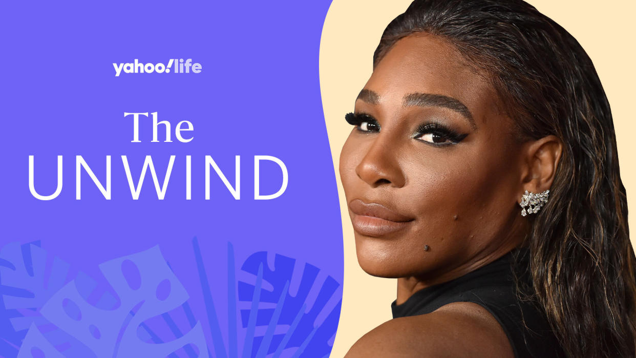 Serena Williams on her new Super Bowl ad, switching off and what stresses her out. (Photo: Getty; designed by Quinn Lemmers).