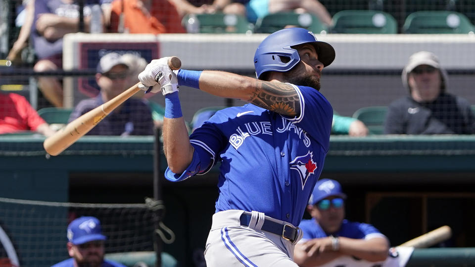 Nathan Lukes won the final spot on the Blue Jays' 2023 Opening Day roster. (AP Photo/John Raoux)