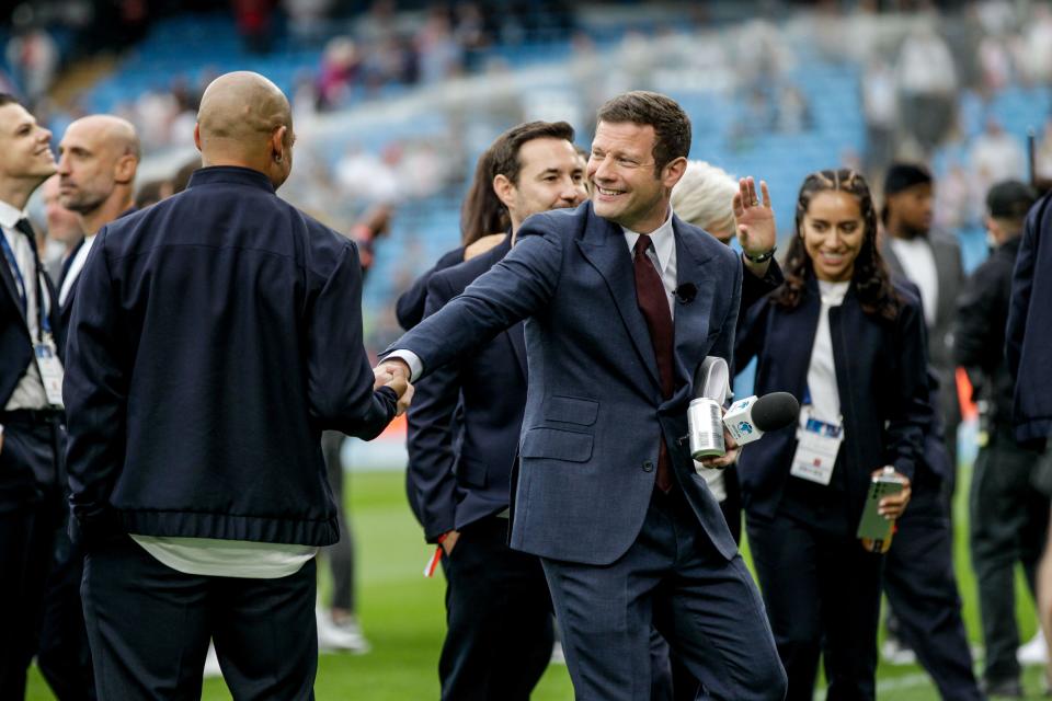 Manchester, UK. 04th Sep, 2021. Soccer Aid Live action featuring Dermot Oleary before the game at the Etihad Stadium 4 Sept 2021 Credit: Sharon Latham/Alamy Live News