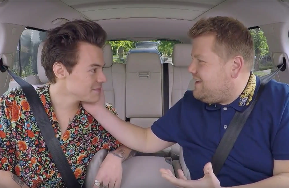 Harry Styles und James Corden credit:Bang Showbiz