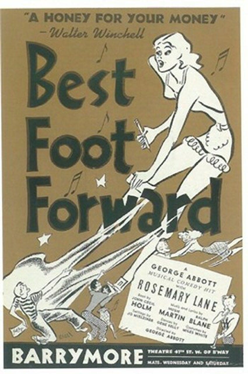 A poster for the Broadway show "Best Foot Forward." Fall River native Glen Vernon was a member of the chorus for this show.