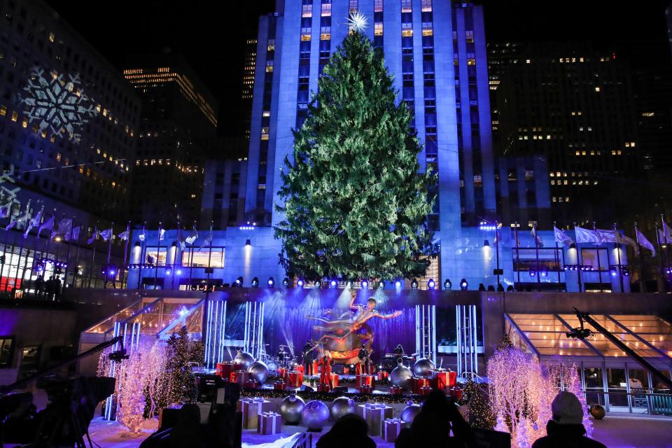 Tori Kelly performs during the 88th Annual Rockefeller Center Christmas Tree Lighting Ceremony at Rockefeller Center on Dec. 2, 2020, in New York City.