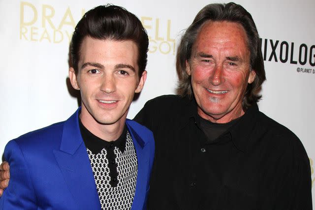 <p>Alamy</p> Drake Bell and his father, Joe Bell.