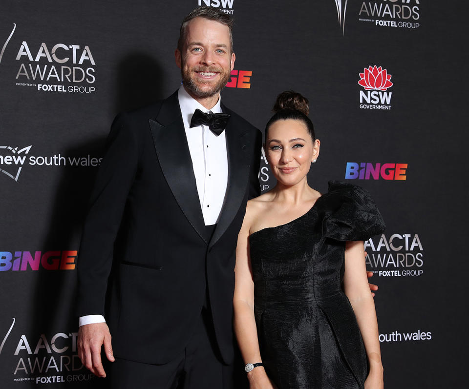Hamish Blake and Zoe Foster Blake arrive ahead of the 2021 AACTA Awards Presented by Foxtel Group at the Sydney Opera House on December 08, 2021 in Sydney, Australia. (Photo by Mark Metcalfe/Getty Images for AFI)