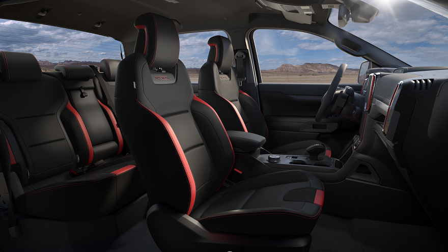 Interior deportivo para la nueva Raptor.