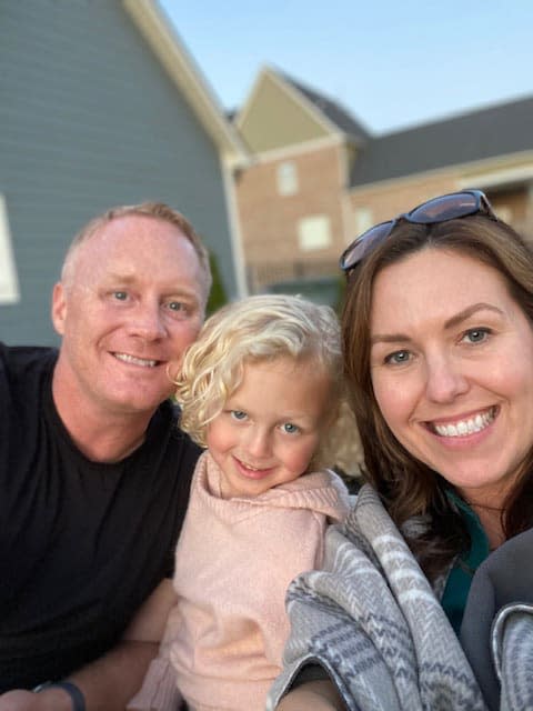 <div class="inline-image__caption"><p>Julie Bandy, husband Ross, and their daughter.</p></div> <div class="inline-image__credit">Courtesy Julie Bandy</div>