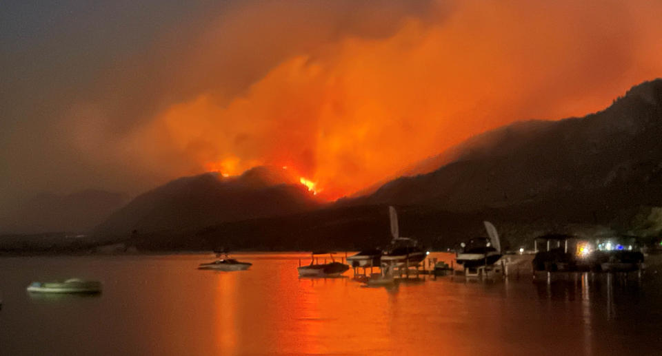 Smoke billows from a wildfire near Osoyoos, British Columbia, Canada July 19, 2021, in this picture from social media. Source: Reuters