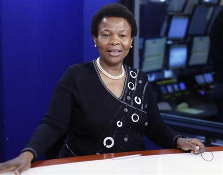 South Africa's Minister of Mineral Resources, Susan Shabangu, speaks during an interview at the Reuters Global Mining and Steel Summit in New York, March 10, 2010. REUTERS/Brendan McDermid