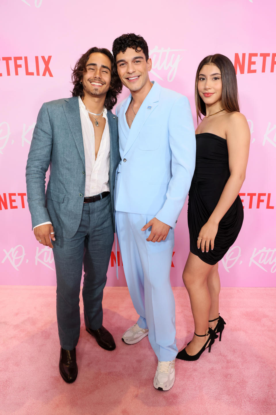 Michael Cimino, Anthony Keyvan, and Isabella Ferreira on the red carpet