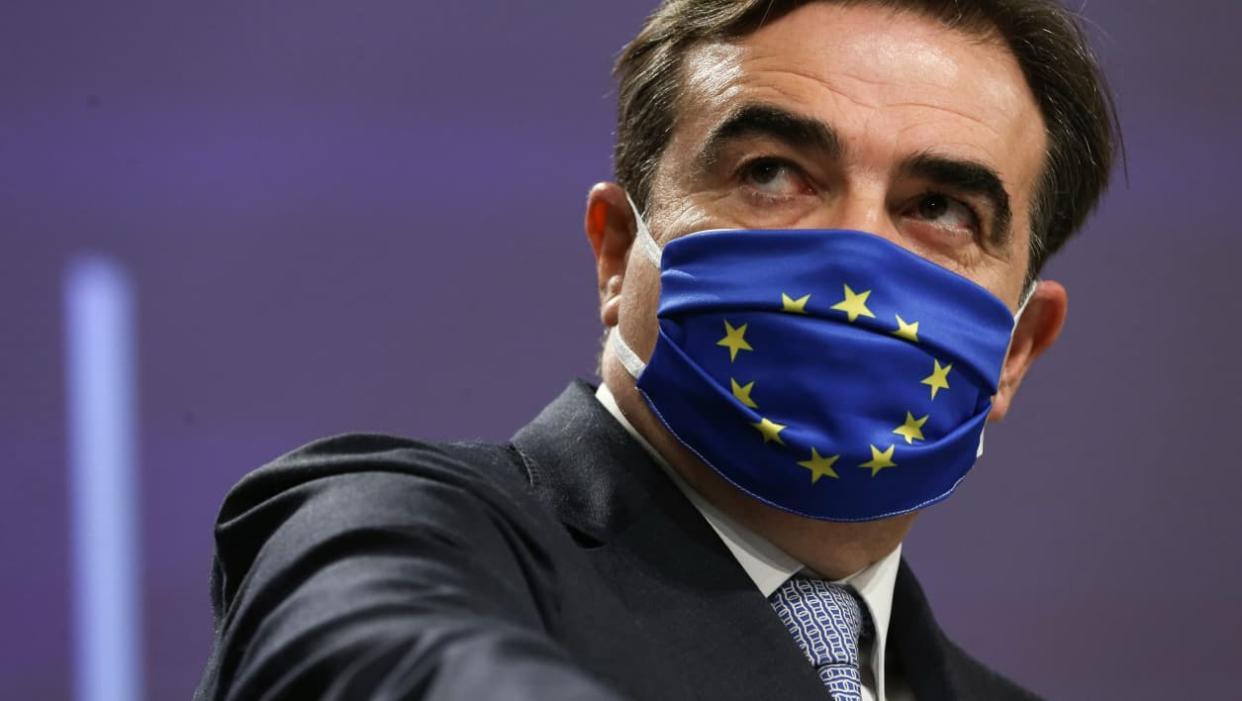 Margaritis Schinas, vice-président de la Commission européenne, à Bruxelles le 27 novembre 2020 - AFP