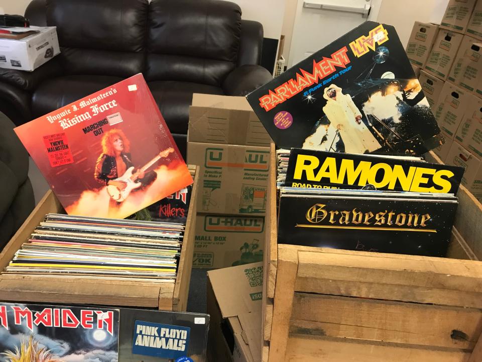 One of the truckful of crates of vinyl records purchased recently by InnerGroove Records in Monaca.