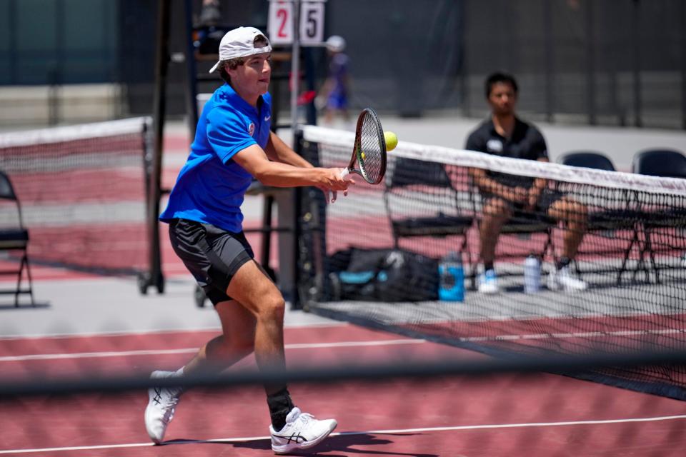 Olentangy Orange’s Kallan Arledge competes in the OHSAA individual state tournament Friday at Ohio State.