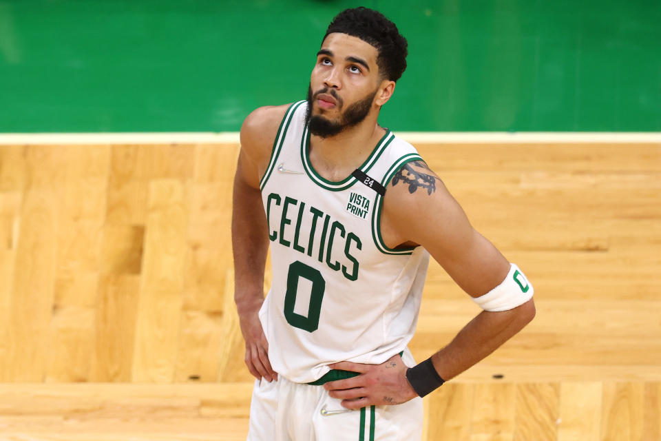 波士頓塞爾蒂克Jayson Tatum。(Photo by Adam Glanzman/Getty Images)