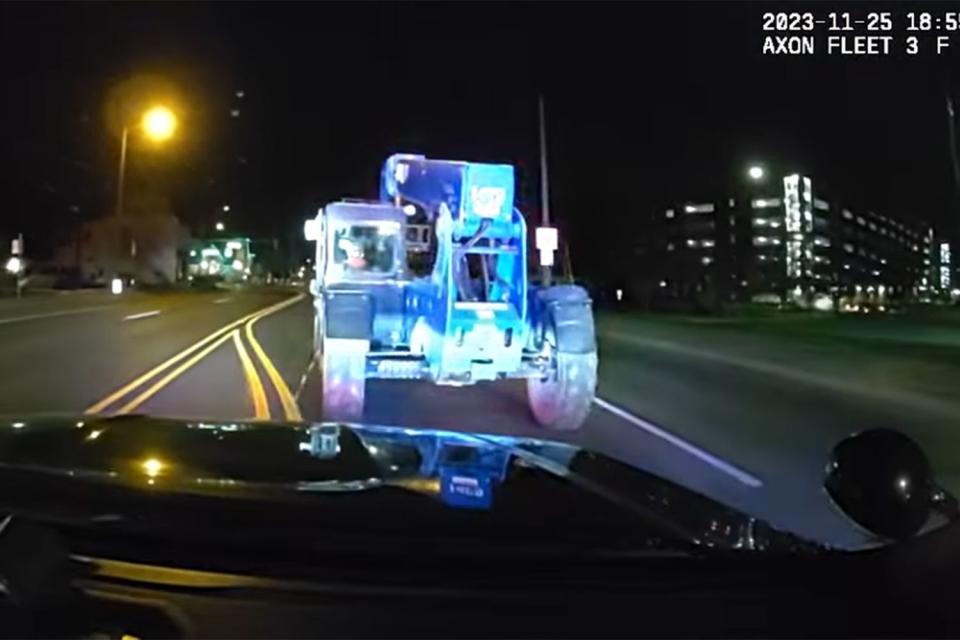 <p>Ann Arbor Police</p> Police chase stolen forklift in Michigan