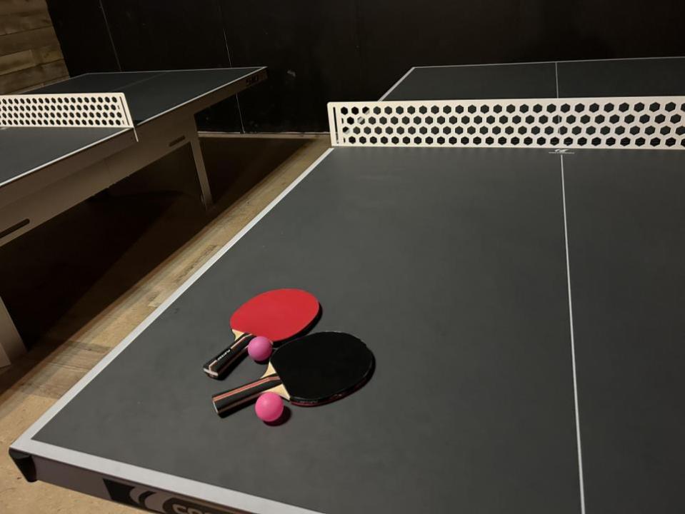 Gazette: Fun - the table tennis in the corner of the bar proved a great 25 minutes of fun to end the evening