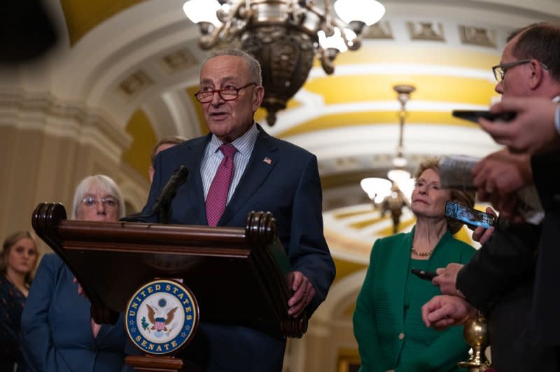 Senate Majority Leader Chuck Schumer, D-N.Y., said Wednesday that “No technology offers more promise to our modern world than artificial intelligence." Photo by Annabelle Gordon/UPI