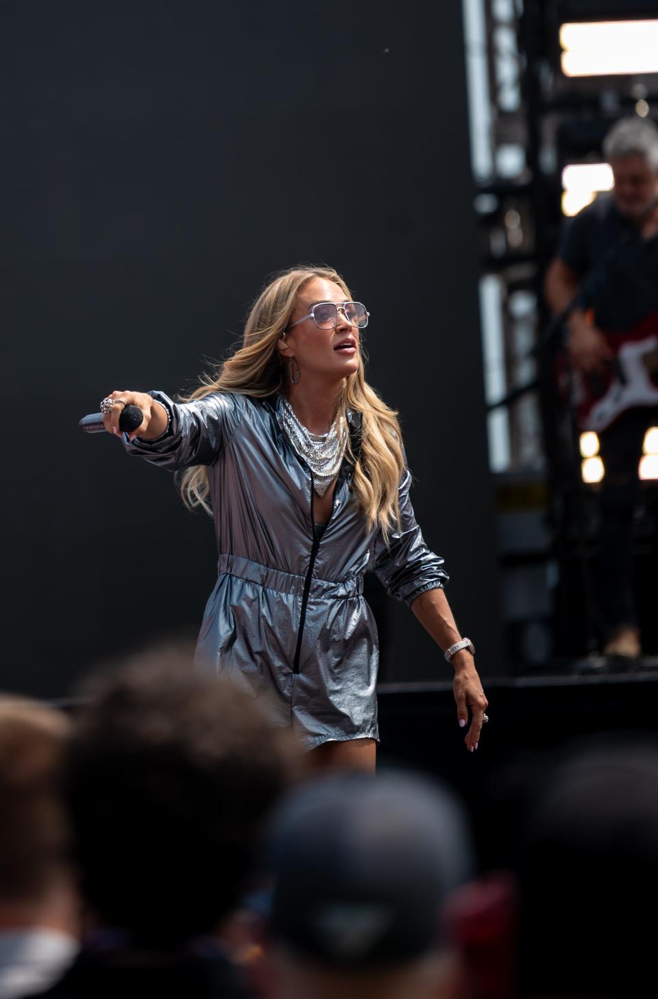 Country star Carrie Underwood performs ahead of the Hy-Vee Homefront 250 presented by Instacart at the Iowa Speedway in Newton on Saturday, July 22, 2023.