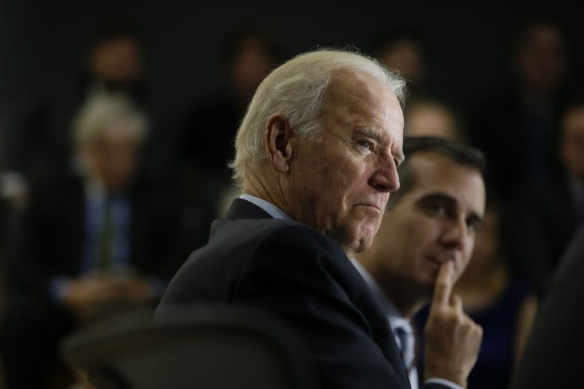 Vice President Joe Biden, joined by Los Angeles Mayor Eric Garcetti, spoke at a roundtable on clean-technology entrepreneurship in Los Angeles.