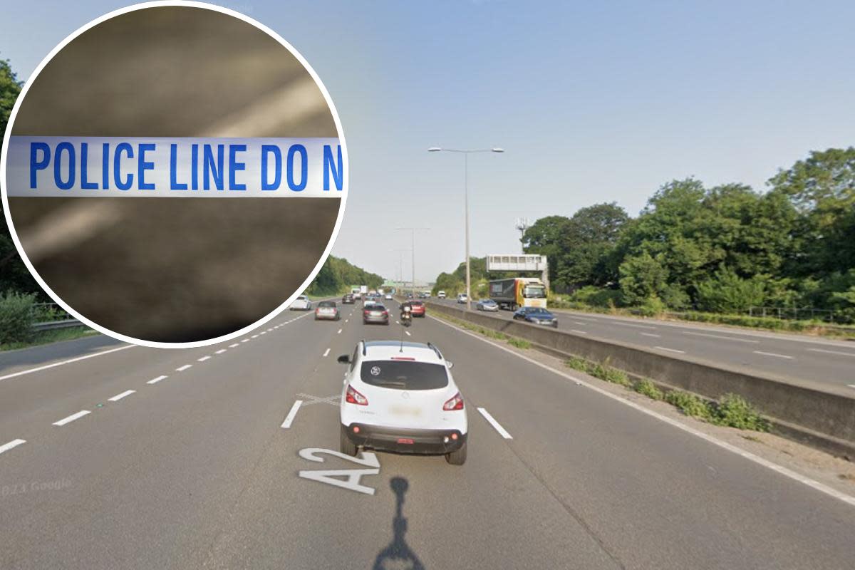 A2 near Dartford: Multi-vehicle crash involving five cars <i>(Image: Google maps street view/PA)</i>