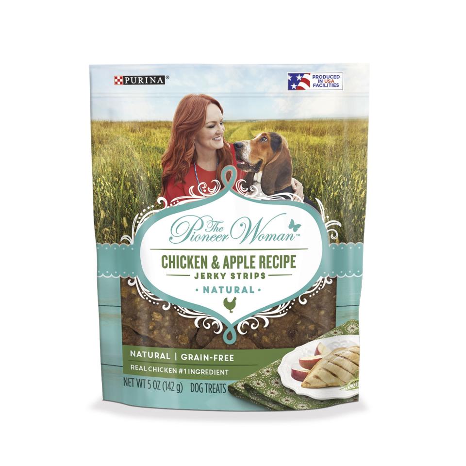 <h3>All-Natural Treats</h3><p>If we didn't already adore The Pioneer Woman, her recent all-natural dog treat line did the trick — make your pup's day with a pouch of these grain-free Chicken & Apple Recipe Jerky Strips made from real chicken and apples with no artificial colors, flavors, or preservatives.</p><br><br><strong>The Pioneer Woman</strong> Grain Free, Natural Jerky Dog Treats, $5.48, available at <a href="https://www.walmart.com/ip/The-Pioneer-Woman-Grain-Free-Natural-Jerky-Dog-Treats-Chicken-Apple-Recipe-Jerky-Strips-5-oz-Pouch/400932738" rel="nofollow noopener" target="_blank" data-ylk="slk:Walmart" class="link ">Walmart</a>