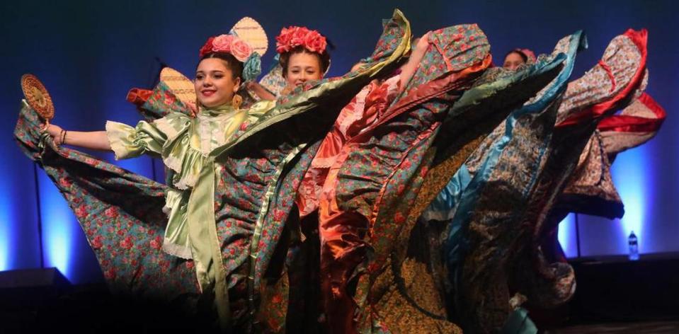 Ballet Folklórico Los Falcones perform dances from Nayarit during its Joyas de México celebration of its 25th anniversary at the Gallo Center for the Arts on March 9, 2023.