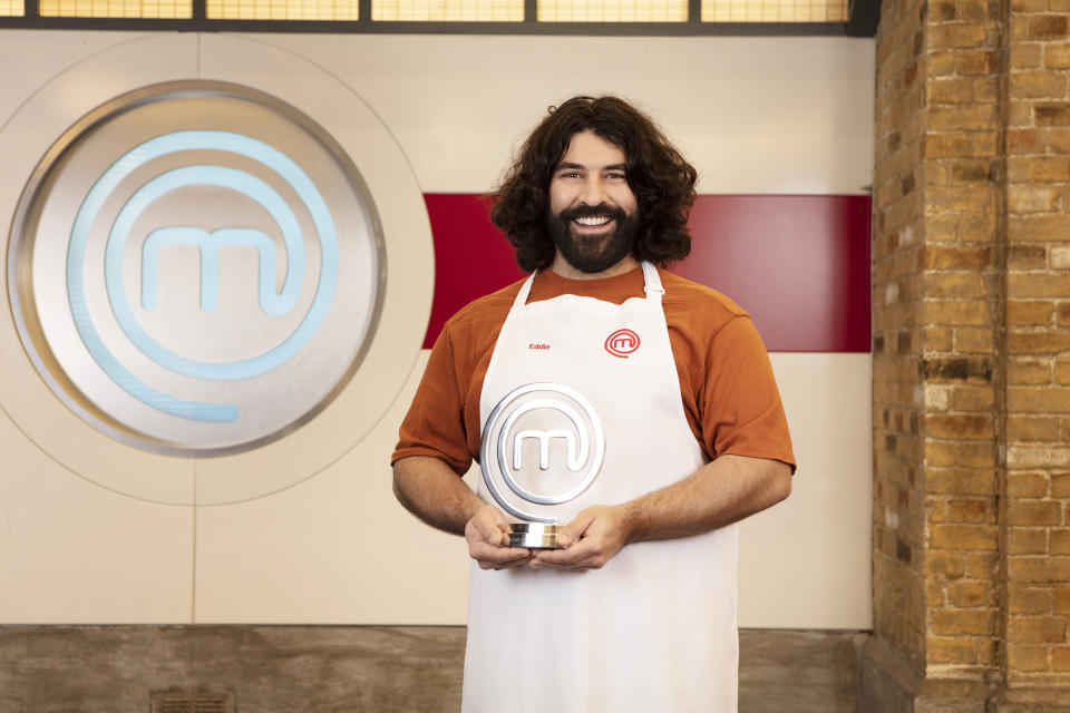 MasterChef winner Eddie Scott with his trophy. (Shine TV)