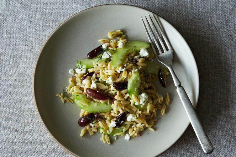 Lemon-Dill Orzo Pasta Salad with Cucumbers, Olives & Feta on Food52
