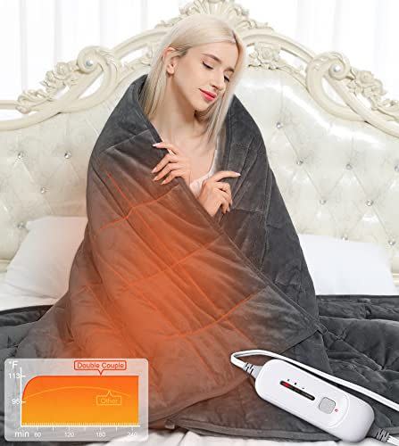 3) Double Couple Heated Weighted Blanket Electric Blanket for Adults