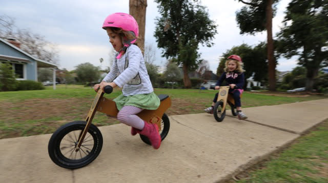 The Kid-Size Cardboard Push Bike