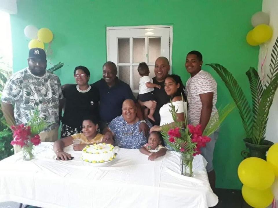 Zaida Torres, center, is seated with her children, grandchildren and great-grandchildren.