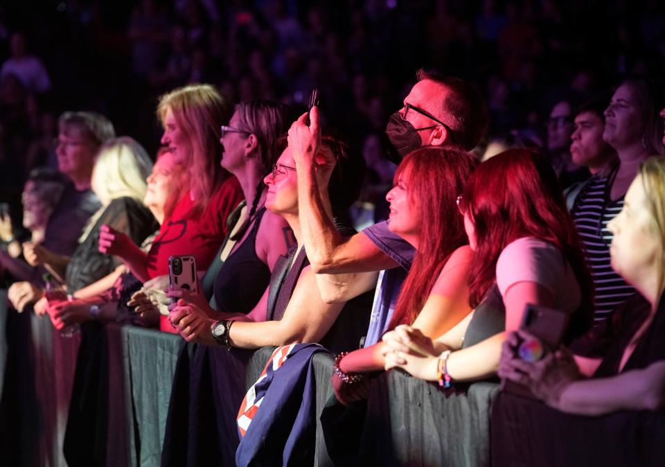 Fans watch Duran Duran perform at Footprint Center in Phoenix on Sept. 7, 2022.