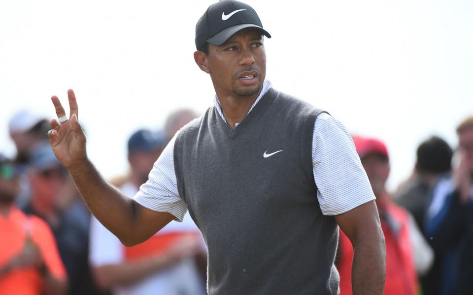 Vintage: Tiger Woods thrilled the crowds at Carnoustie and briefly led - AFP