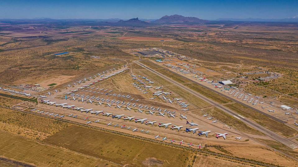 Airlines have been parking an increasing  number of aircraft at the Pinal Air Park near Marana as air traffic falls amid the COVID-19 pandemic.