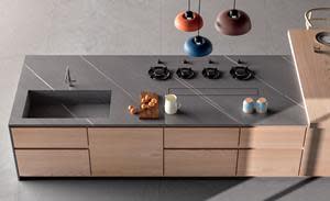 Porcelain countertop from Ceramica Fondovalle's MyTop line.