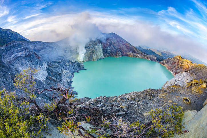 mountains surrounding the lake