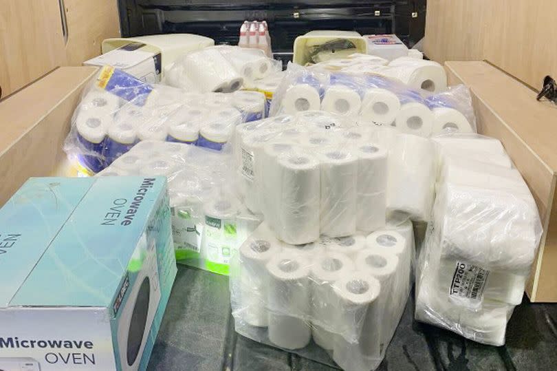 Police found stolen toilet roll in a van (Picture: Essex Police)