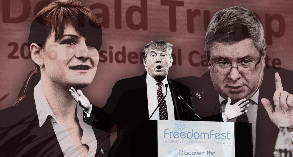 Maria Butina; Donald Trump and Alexander Torshin