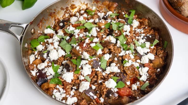 lamb stew in pan