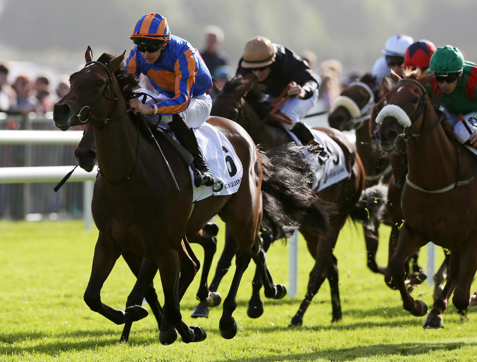 Hermosa on the way to winning her maiden Maiden at Galway in July