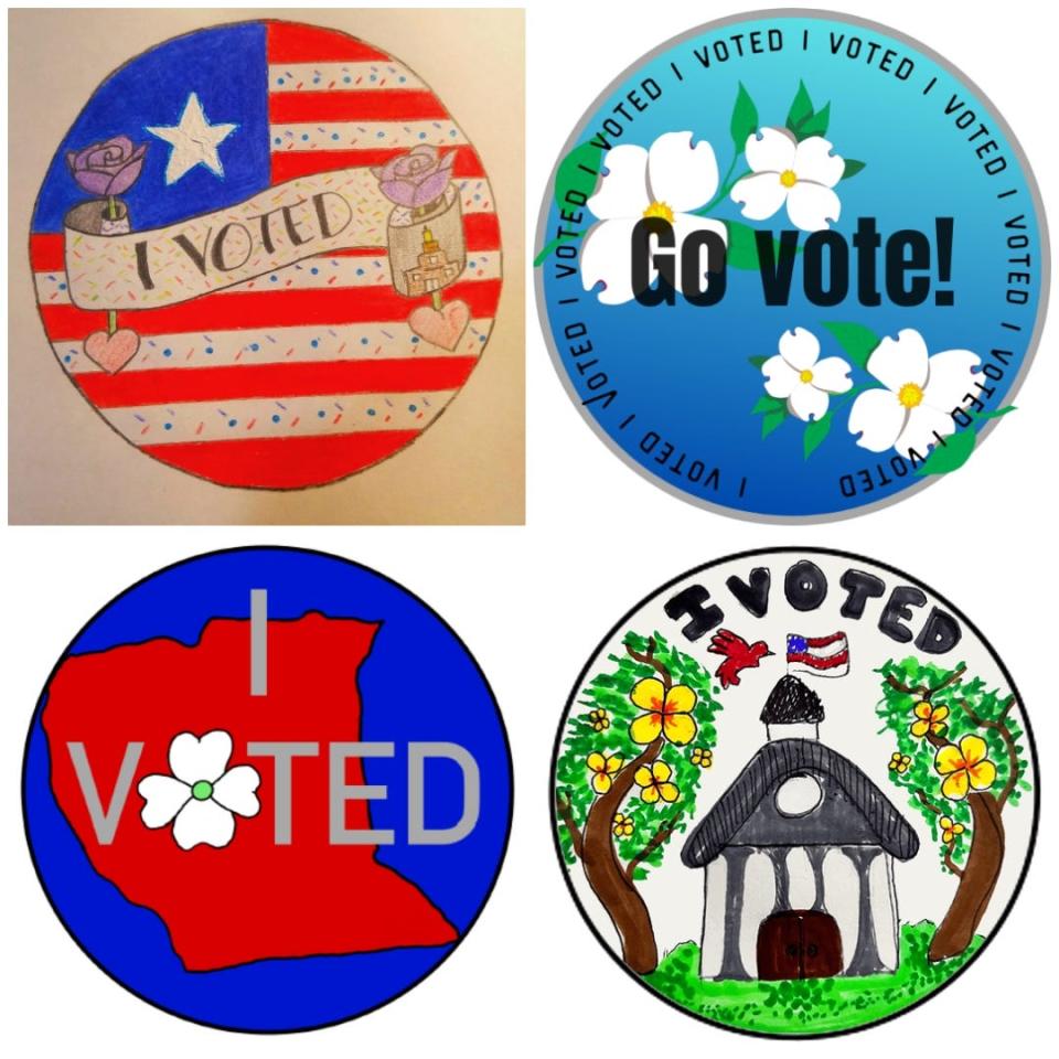 The public can vote for one of four designs for the 2024 ‘I Voted’ sticker contest sponsored by the Cumberland County Board of Elections.