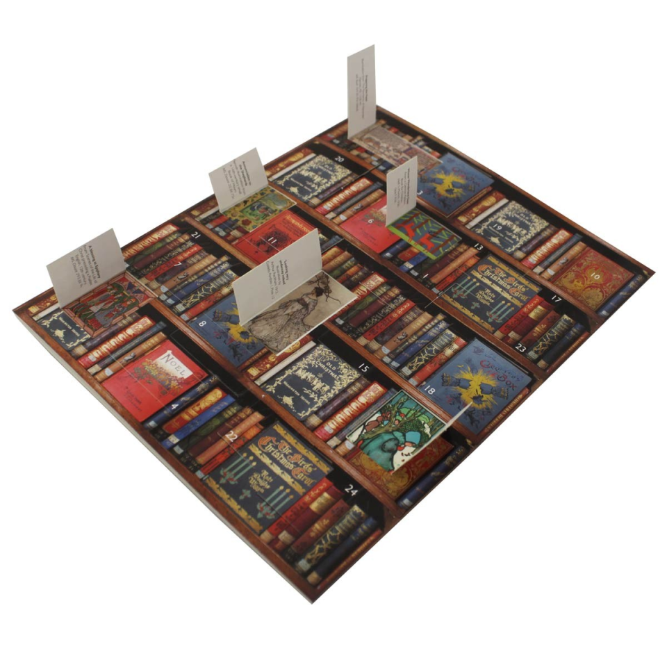 Christmas bookshelf advent calendar