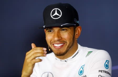 Formula One - Grand Prix of Austria - Spielberg, Austria - 2/7/16 - Mercedes Formula One driver Lewis Hamilton of Britain during a news conference. REUTERS/Dominic Ebenbichler