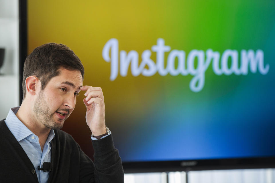 Instagram Chief Executive Officer and co-founder Kevin Systrom speaks during the launch of a new service named Instagram Direct in New York December 12, 2013. Photo-sharing service Instagram unveiled a new feature on Thursday to let people send images and messages privately, as the Facebook-owned company seeks to bolster its appeal among younger consumers who are increasingly using mobile messaging applications. The new Instagram Direct feature allows users to send a photo or video to a single person or up to 15 people, and have a real-time text conversations. REUTERS/Lucas Jackson (UNITED STATES - Tags: SCIENCE TECHNOLOGY BUSINESS)