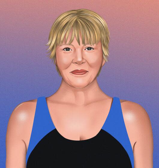 Portrait illustration of Annette Bening for the Envelope.