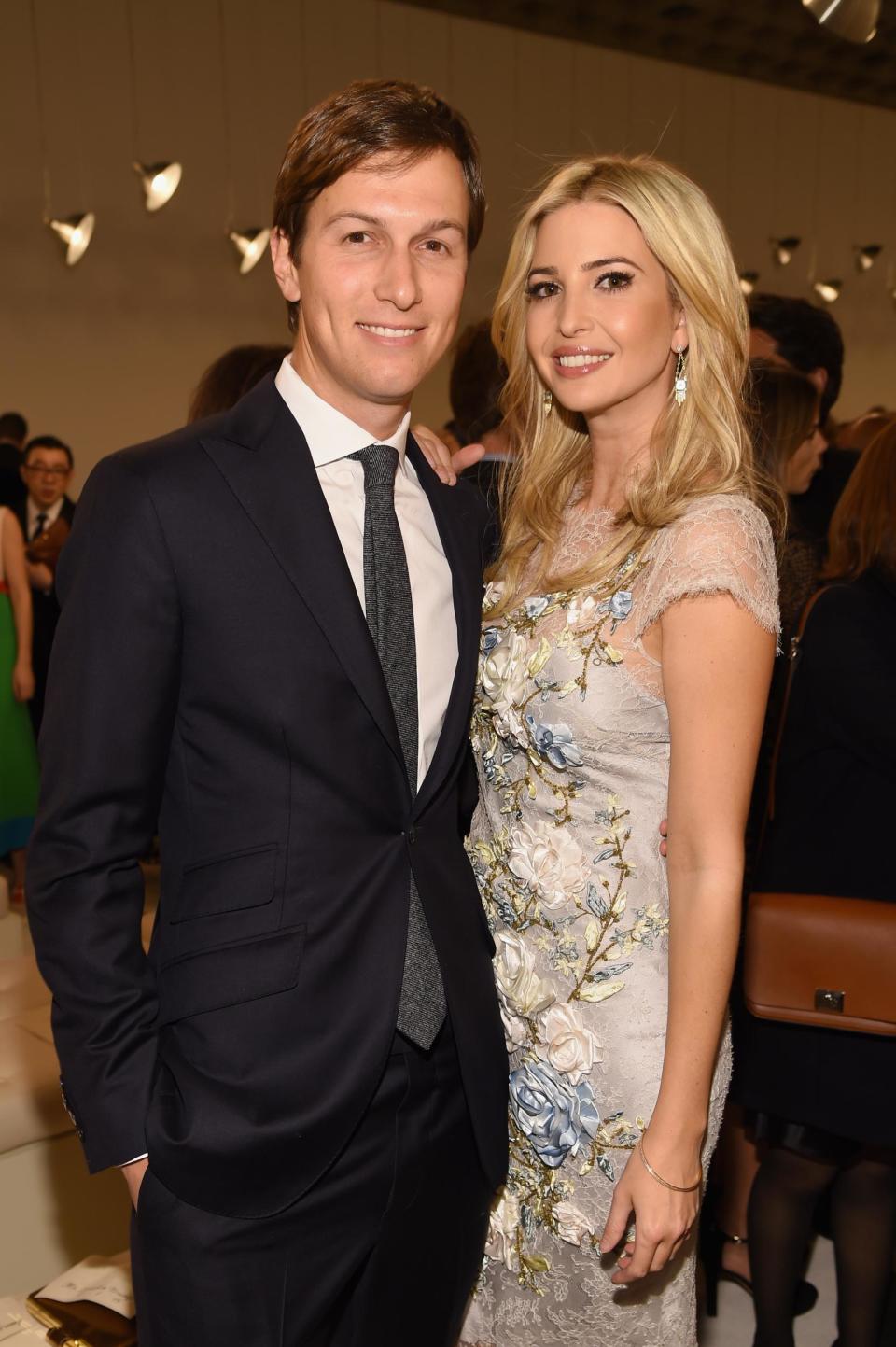 Jared Kushner with wife Ivanka Trump, who was also reportedly at the meeting with Kanye West (Getty Images)