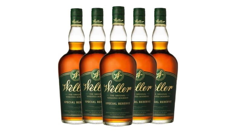 five bottles of weller bourbon