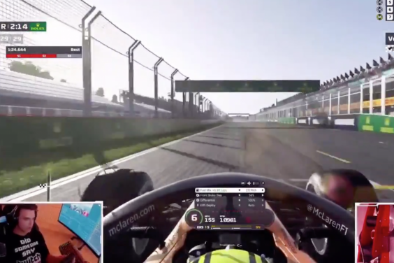 Norris in action in a virtual race in March (Twitter/@LandoNorris)